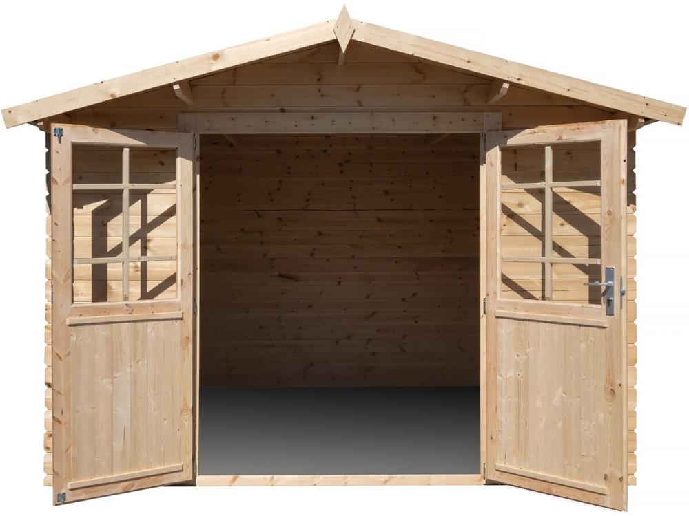 Abri de jardin bois 9.4 m² "Lys" - 320 x 298 x 225 cm - 28 mm