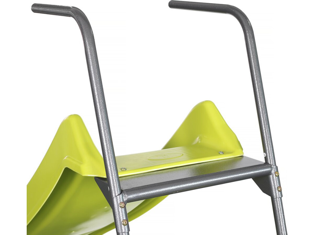 Toboggan de jardin à double vague "Poly" en vert - 240 x 120 x 156 cm
