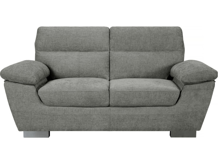 Canapé fixe en tissu "Dallas" - 169 x 88 x 90 cm - 2 places - Gris