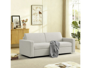 Canapé convertible express en tissu "Diana" - Couchage 140 cm - 3 places - Beige 2