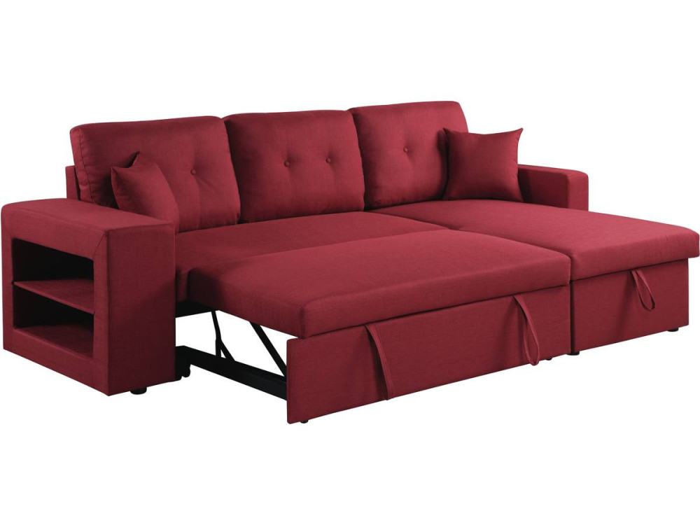 Canapé d'angle convertible/réversible "Axel" - 3 places - Rouge
