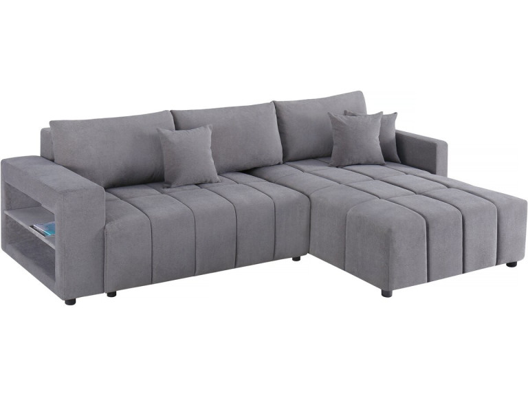 Canapé d'angle convertible tissu chenille 3 places - "Trocadero" - Gris