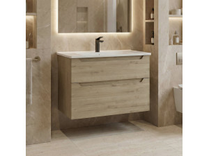 Meuble Vasque "Messina 85 v2" - 85 x 45 x 55 cm - Oak 2