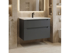 Meuble Vasque "Messina 85 v2" - 85 x 45 x 55 cm - Matte Anthracite 2