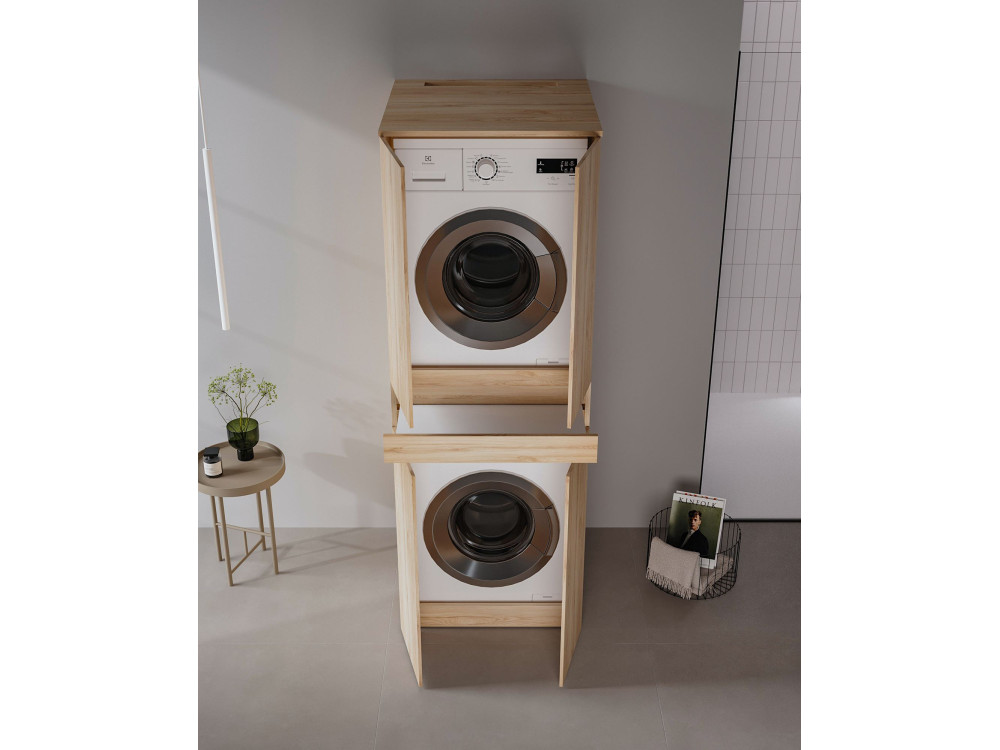 Meuble Machine à Laver "Neve 70" - 70 x 73 x 193 cm - Oak