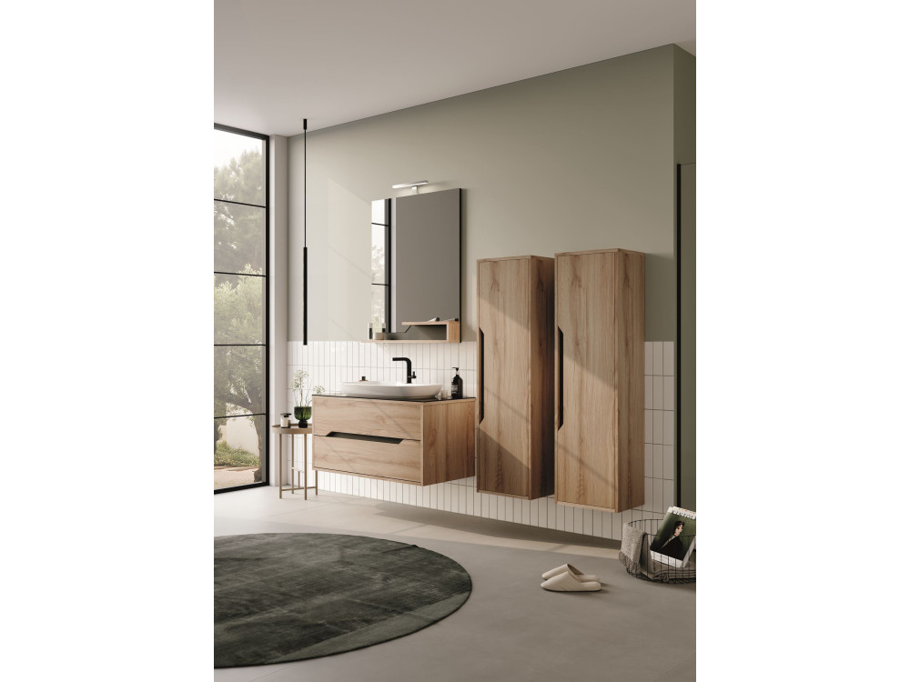 Armoire de Salle de Bain "Galia 40" - 40 x 30 x 138 cm - Oak