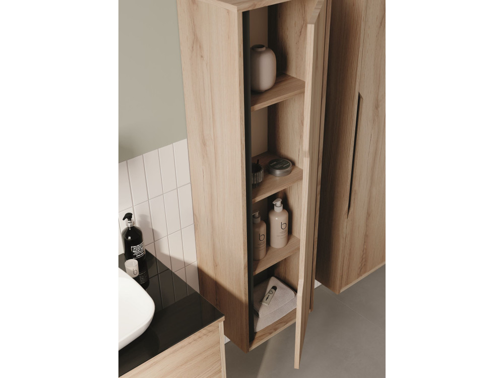 Armoire de Salle de Bain "Galia 40" - 40 x 30 x 138 cm - Oak
