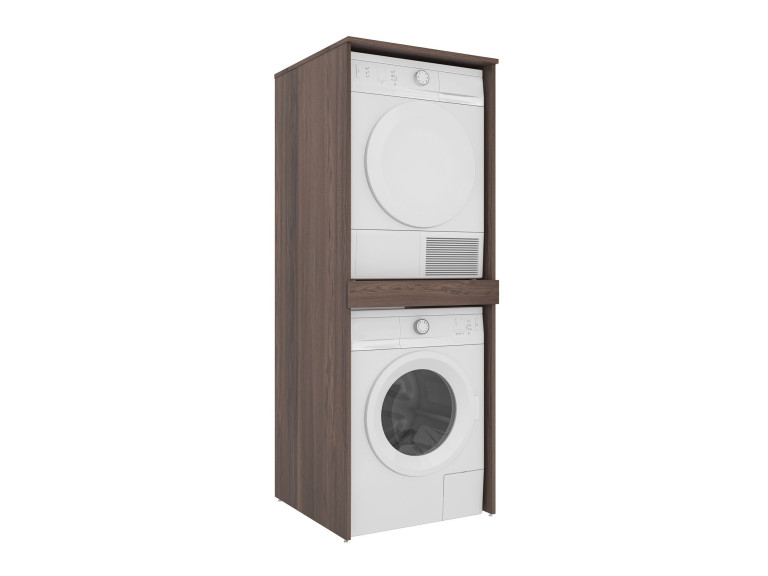 Meuble Machine à Laver "Linfa 70" - 70 x 73 x 193 cm - Dark Walnut