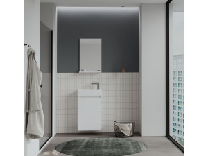 Ensemble Meuble Vasque avec Miroir (2 Pièces) "Conza 45" - 45 x 26 x 75 cm - White 2
