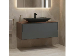 Meuble Vasque "Craft 100" - 100 x 50 x 40 cm - Walnut / Anthracite 2