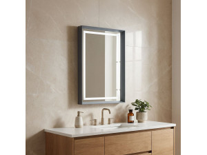 Miroir Décoratif en Bois "Craft 60 x 90 v2" - 60 x 10 x 90 cm - Matte Anthracite 2