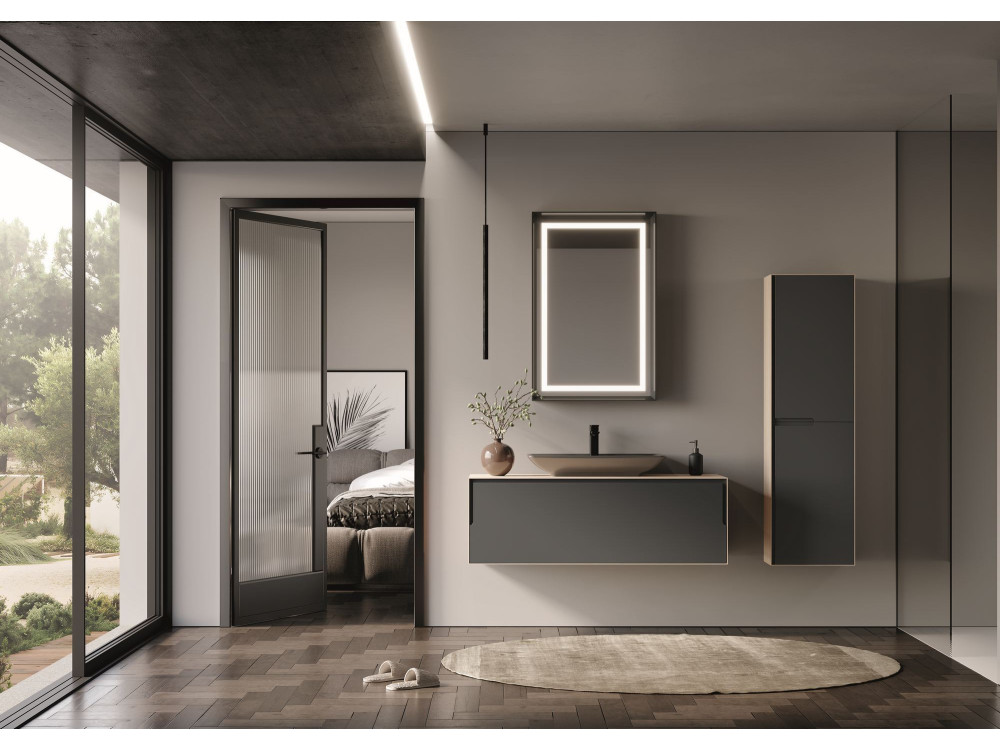 Miroir Décoratif en Bois "Craft 60 x 90 v2" - 60 x 10 x 90 cm - Matte Anthracite