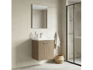 Ensemble Meuble Vasque avec Miroir (2 Pièces) "Desna 50" - 50 x 38 x 58 cm - Oak 2