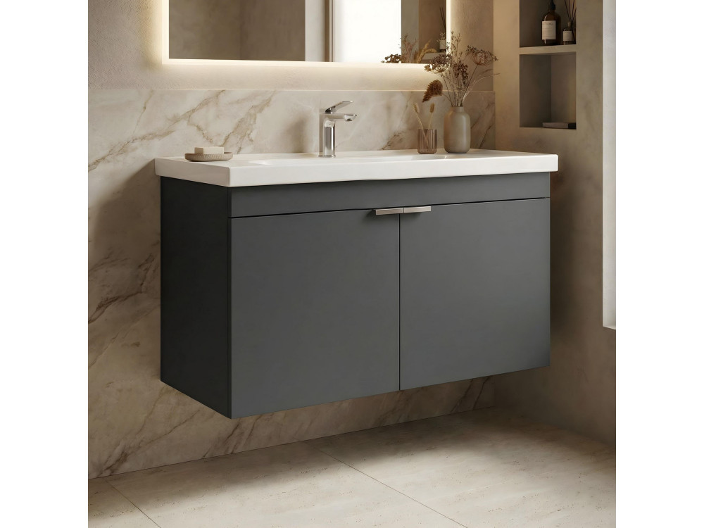 Meuble Vasque "Desna 90" - 90 x 45 x 58 cm - Matte Anthracite