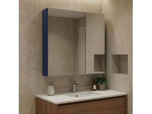 Meuble Salle de Bain avec Miroir "Bari 60" - 60 x 16 x 66 cm - Matte Navy Blue 2