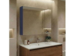Meuble Salle de Bain avec Miroir "Bari 80" - 75 x 16 x 66 cm - Matte Navy Blue 2