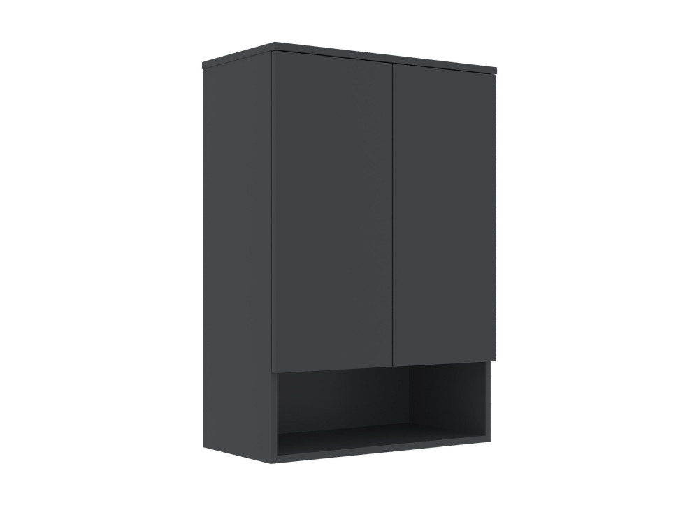 Armoire de Salle de Bain "Bosco Lume 70" - 70 x 36 x 100 cm - Matte Anthracite
