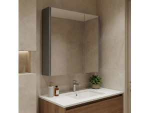 Meuble Salle de Bain avec Miroir "Arno 60" - 60 x 16 x 66 cm - Grey / Anthracite 2
