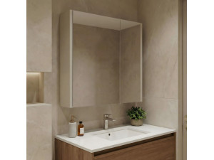 Meuble Salle de Bain avec Miroir "Arno 60" - 60 x 16 x 66 cm - Cashmere 2