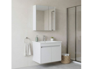Ensemble Meuble Vasque avec Miroir (2 Pièces) "Arno 65" - 65 x 45 x 52 cm - White 2