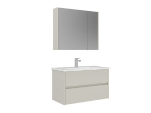 Ensemble Meuble Vasque avec Miroir (2 Pièces) "Arno 85" - 85 x 45 x 52 cm - Cashmere