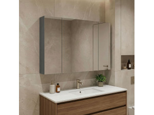 Meuble Salle de Bain avec Miroir "Bari 100" - 97 x 16 x 66 cm - Matte Anthracite 2