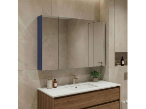 Meuble Salle de Bain avec Miroir "Bari 100" - 97 x 16 x 66 cm - Matte Navy Blue 2
