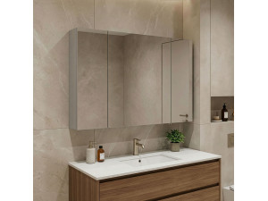 Meuble Salle de Bain avec Miroir "Bari 100" - 97 x 16 x 66 cm - Matte Cashmere 2