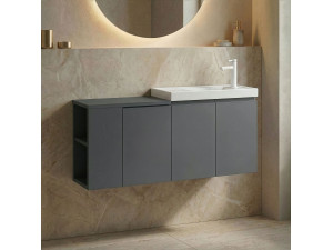 Meuble Vasque "Ferla 110" - 110 x 22 x 45 cm - Matte Anthracite 2