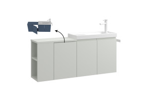 Meuble Vasque "Ferla 110" - 110 x 22 x 45 cm - Matte Cashmere
