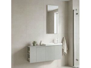 Ensemble Meuble Vasque avec Miroir (2 Pièces) "Ferla 110" - 110 x 22 x 45 cm - Matte Cashmere 2