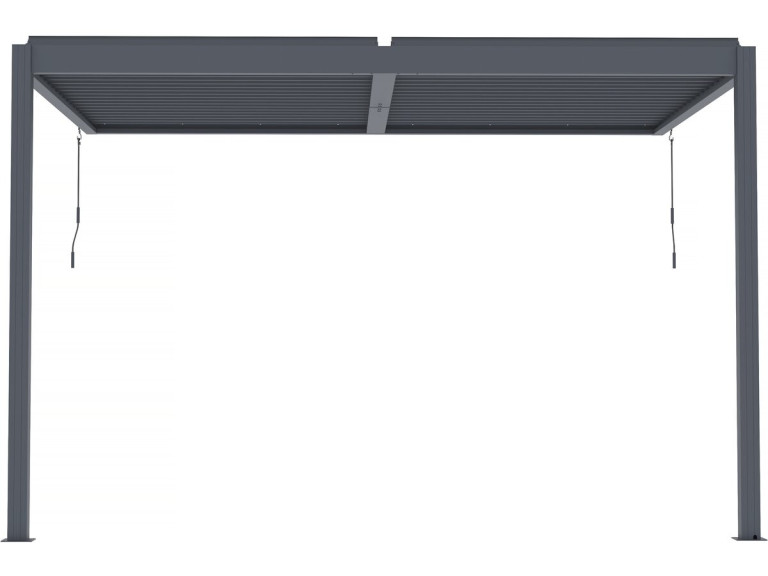 Pergola bioclimatique adossée avec led "Windsor" - 3 x 4 m - Anthracite
