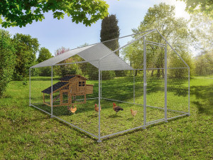 Enclos à poules 12 m² parc grillagé 4 x 3 x 2 M acier galvanisé 2