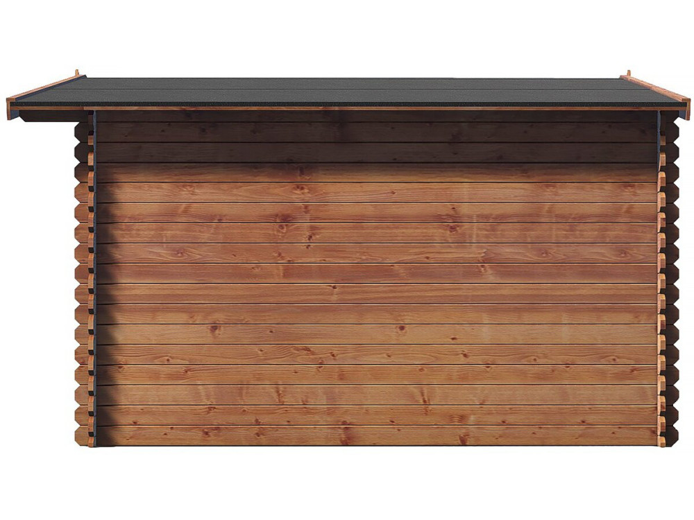 Abri de jardin en bois traité marron autoclave "Valmont" - 14 m² -28 mm