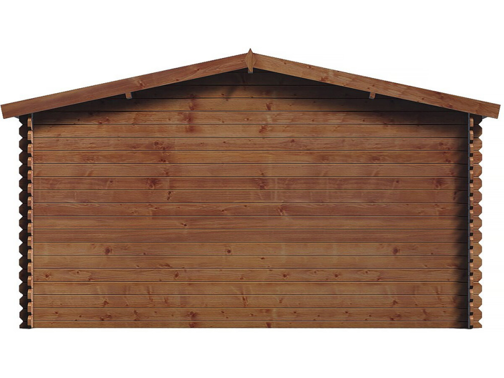 Abri de jardin en bois traité marron autoclave "Valmont" - 14 m² -28 mm