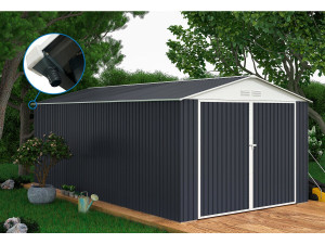 Garage métal  " Houston" - 18,56m² avec gouttière - Anthracite 2