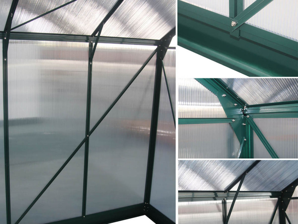 Serre jardin polycarbonate "Dahlia" Vert Sapin 13,29 m²