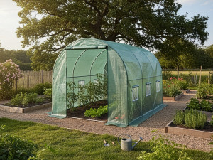 Bâche pour serre tunnel de jardin "Lys" - 6 m² - 130g - Vert 2