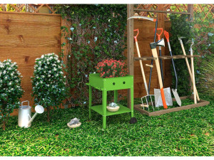 Table de rempotage métal "Laurier" - 55 x 55 x 80 cm - Vert 2