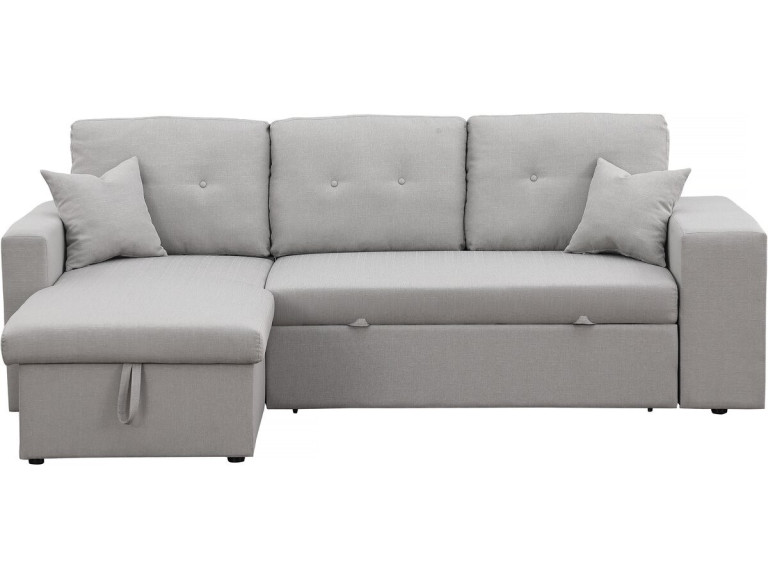 Canapé d'angle convertible/réversible "Axel" - 3 places - Gris clair