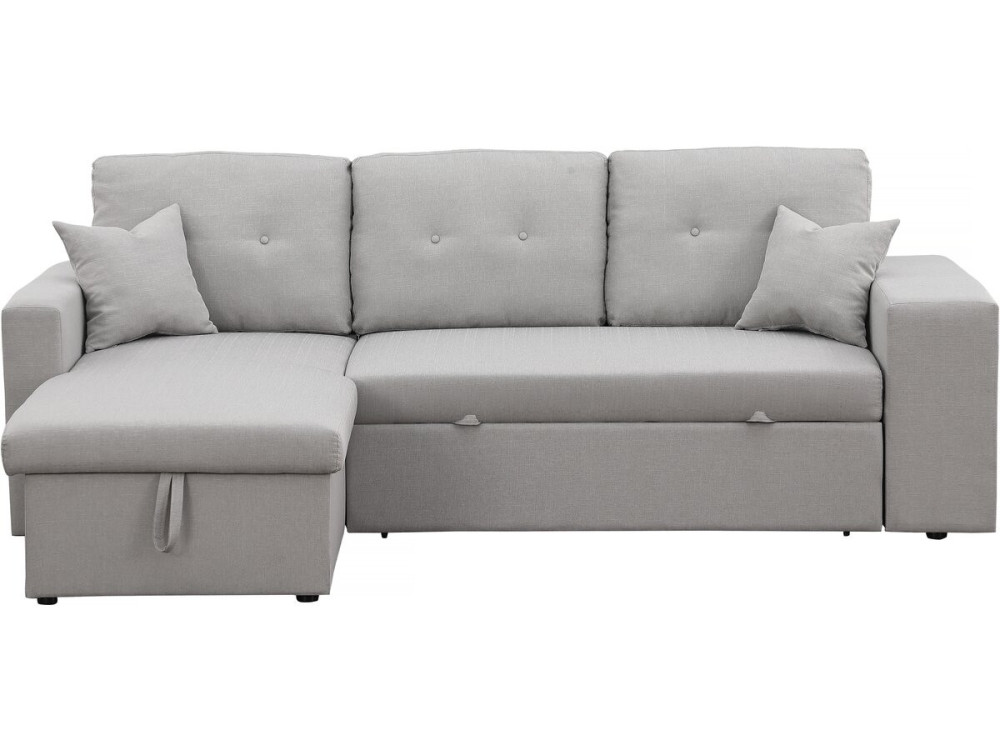 Canapé d'angle convertible/réversible "Axel" - 3 places - Gris clair