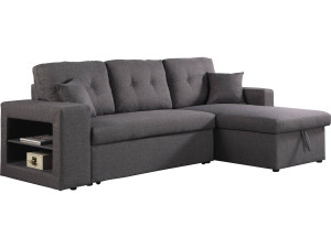 Canapé d'angle convertible/réversible "Axel" - 3 places - Gris