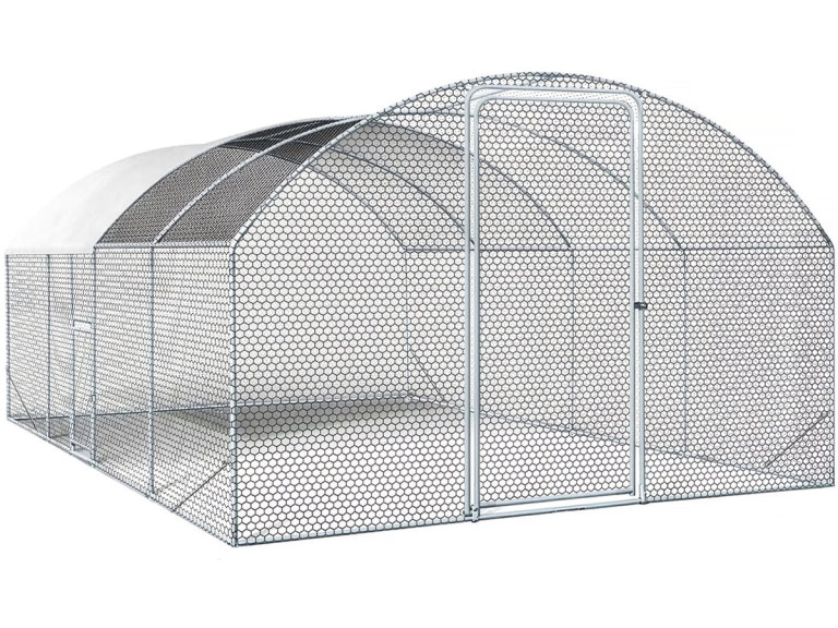 Enclos à poules dôme 15 m² parc grillagé "Cocorico" - 5 x 3 m - acier galvanisé