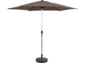 Parasol jardin droit Alu "Sol" - Rond - Ø 3m - Gris - Avec pied à lester - Gris