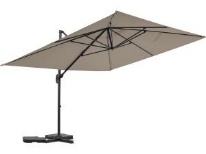 Parasol jardin déporté en aluminium "Sky 4" - 3 x 4 m - Taupe