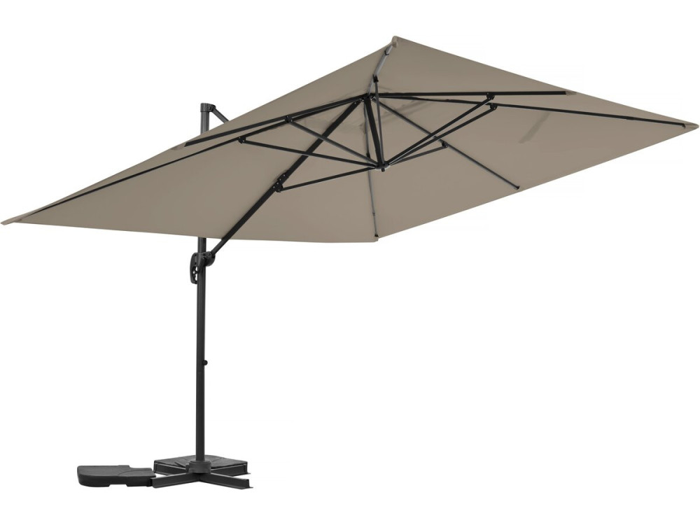 Parasol jardin déporté en aluminium "Sky 4" - 3 x 4 m - Taupe