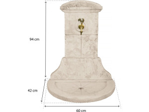 Fontaine "CHANTILLY" - en pierre reconstituée - 60 x 42 x 94 cm 2