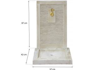 Fontaine "ETNA" - en pierre reconstituée - 57 x 42 x 87 cm Beige 2