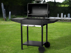 Barbecue charbon de bois "Bizon" - 119 x 50 x 101 cm - Noir 2