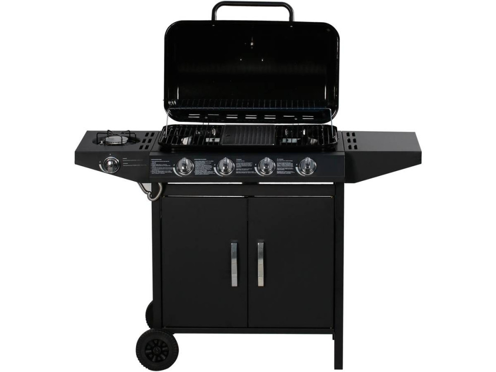 Barbecue gaz "Festa 5" - 5 brûleurs dont 1 latéral - 12.9 Kw- Noir